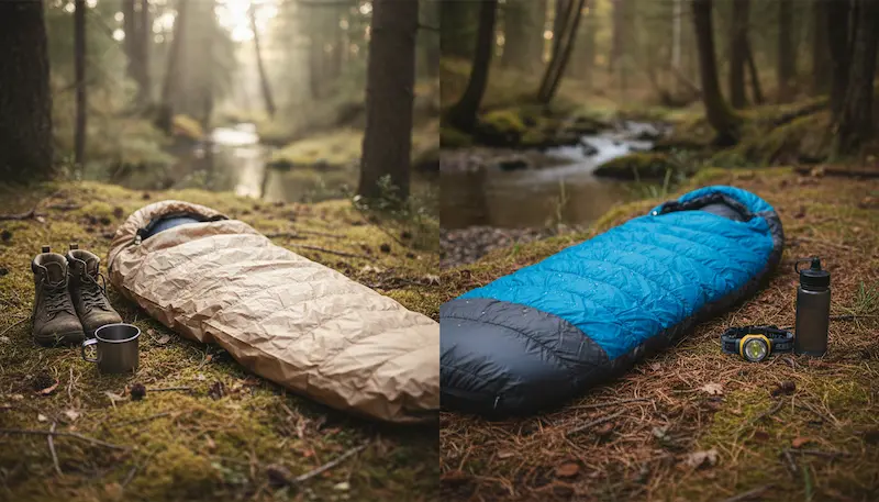 Spací vak v divočine.webp