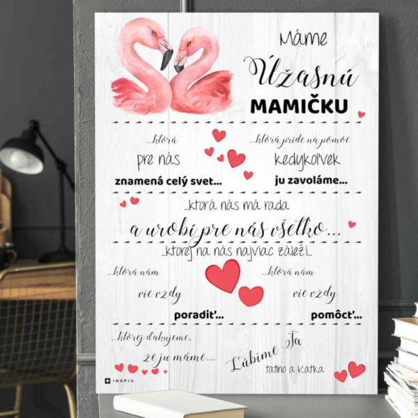 Darčeky pre mamku - Personalizovaná tabuľka s vlastným vyznaním lásky
