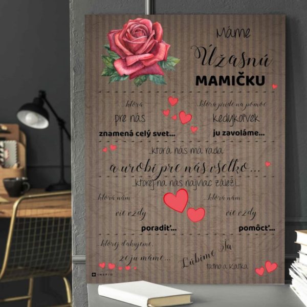 Darčeky pre mamku - Personalizovaná tabuľka s vyznaním lásky