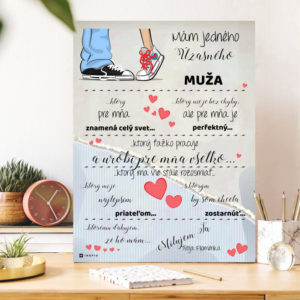 Darčeky pre muža - Prekvapenie pre manžela - personalizovaná tabuľka