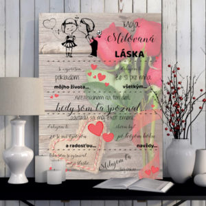 Darček na Valentína - Osobná Valentínka pre ženu vášho života - tabuľka