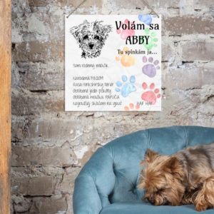 Obraz na stenu - Tabuľka nad pelech pre psa s fotkou